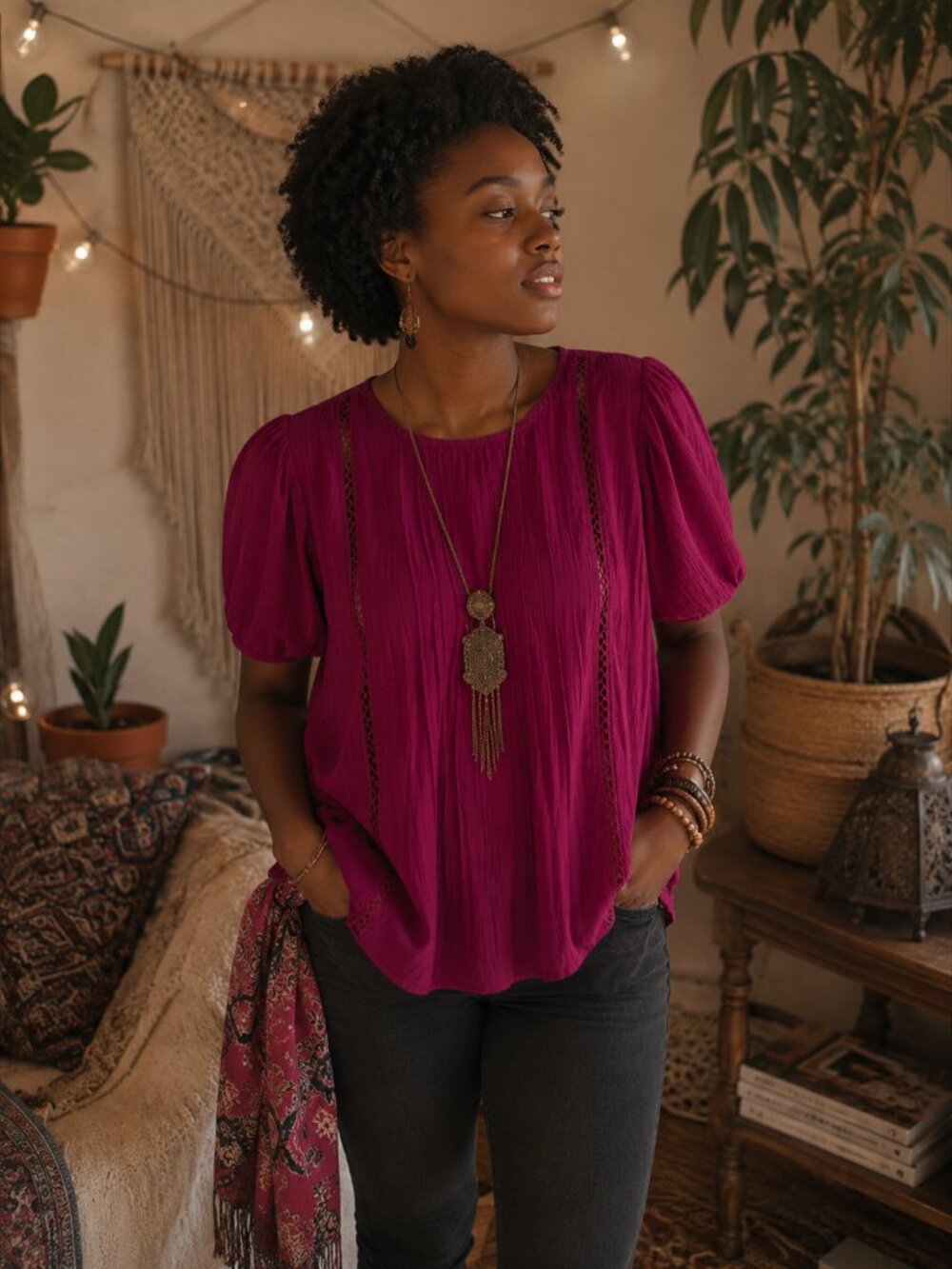 Knox Rose Magenta Top - Oversized